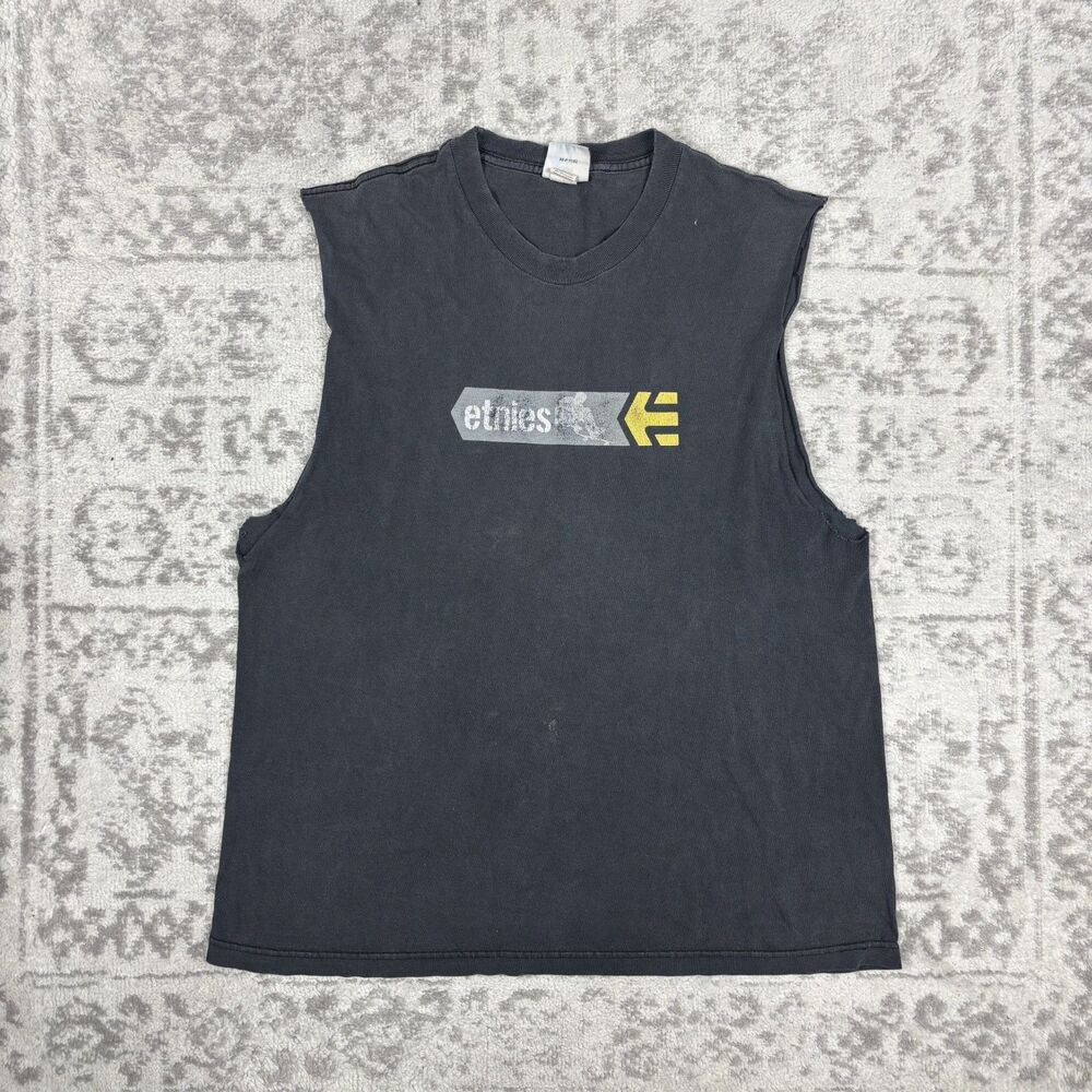 Vintage 90s Y2K Etnies Skateboard Shoes T Shirt Sleeveless Skater Size Medium